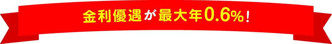 金利優遇が最大年0.6％!